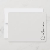 Heart Your Name Script Custom Gift Note Card Notitiekaartje (Voorkant)