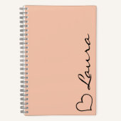 Heart Your Name Script Custom Gift Notebook Notitieboek (Voorkant)