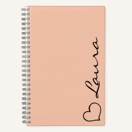 Heart Your Name Script Custom Gift Notebook Notitieboek