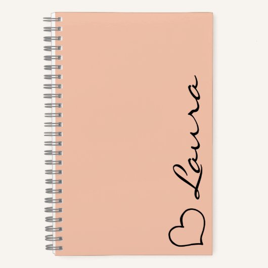 Heart Your Name Script Custom Gift Notebook Notitieboek (Voorkant)