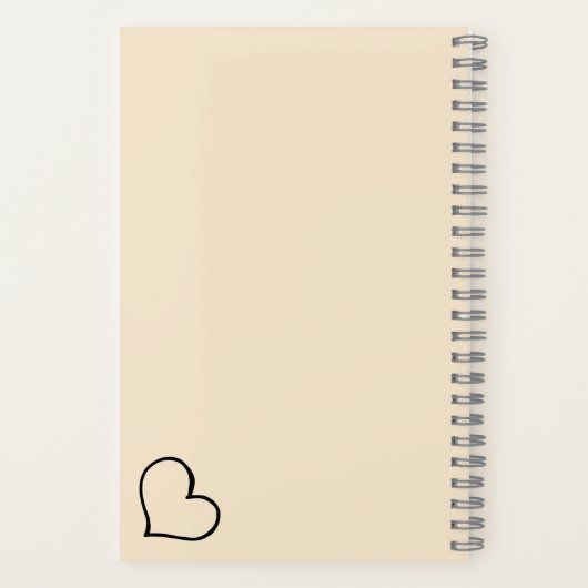 Heart Your Name Script Custom Gift Notebook Notitieboek (Achterkant)