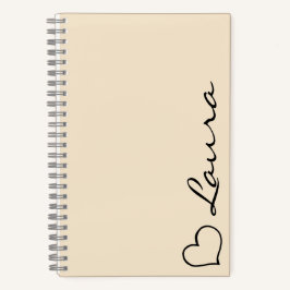 Heart Your Name Script Custom Gift Notebook Notitieboek