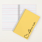 Heart Your Name Script Custom Gift Notebook Notitieboek (Binnen)