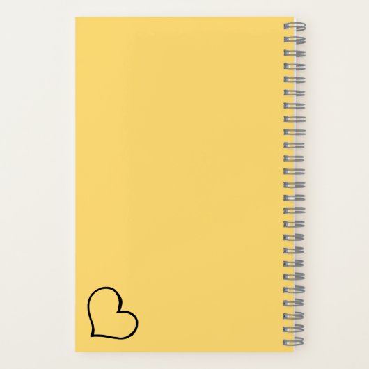 Heart Your Name Script Custom Gift Notebook Notitieboek (Achterkant)