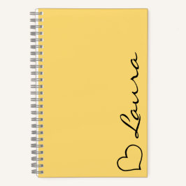 Heart Your Name Script Custom Gift Notebook Notitieboek