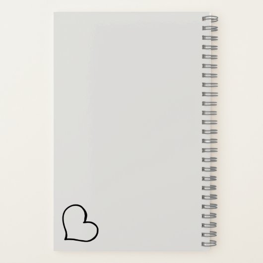 Heart Your Name Script Custom Gift Notebook Notitieboek (Achterkant)