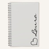 Heart Your Name Script Custom Gift Notebook Notitieboek (Voorkant)