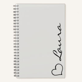 Heart Your Name Script Custom Gift Notebook Notitieboek