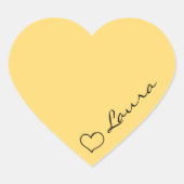 Heart Your Name Script Custom Gift Sticker (Voorkant)