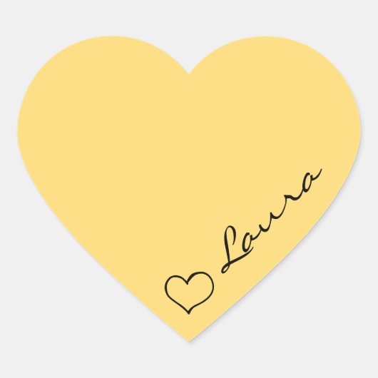 Heart Your Name Script Custom Gift Sticker (Voorkant)