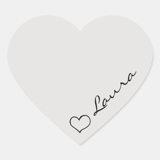 Heart Your Name Script Custom Gift Sticker (Voorkant)