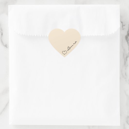 Heart Your Name Script Custom Gift Sticker (Tas)