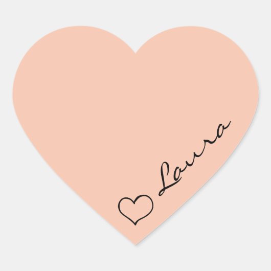 Heart Your Name Script Custom Gift Sticker (Voorkant)