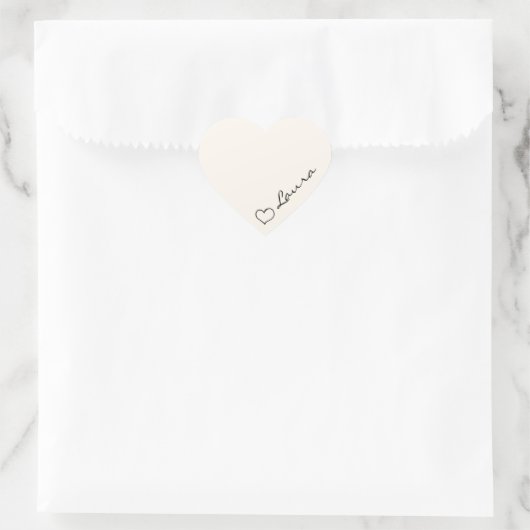Heart Your Name Script Custom Gift Sticker (Tas)