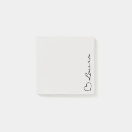 Heart Your Name Script Custom Gift Sticky Notes