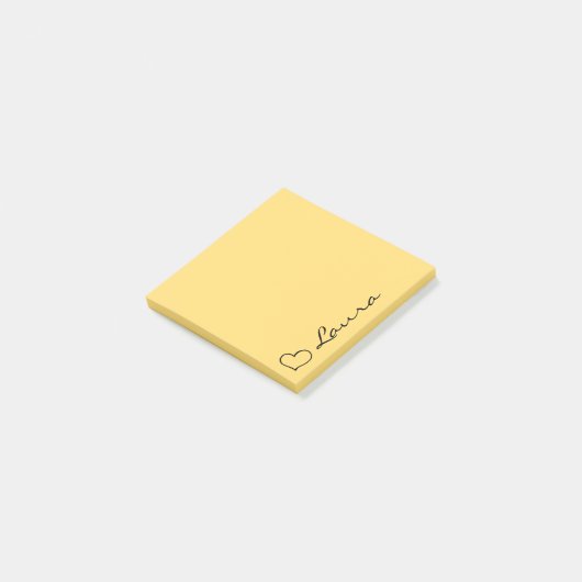 Heart Your Name Script Custom Gift Sticky Notes (Schuin)