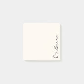 Heart Your Name Script Custom Gift Sticky Notes (Voorkant)