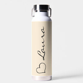 Heart Your Name Script Custom Gift Water Bottle Waterfles