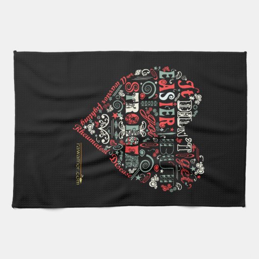 Heart zegt: Sterker. Theedoek (Horizontaal)