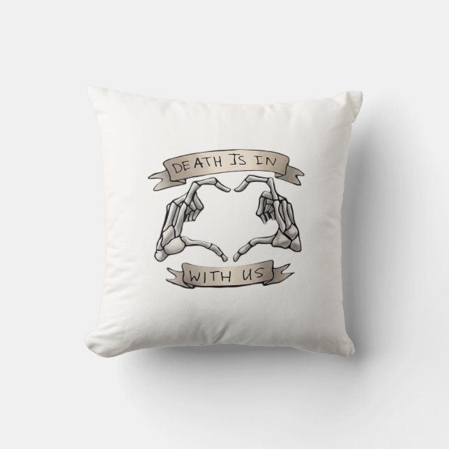 Heartagram - Death Is Classic - Skeleton Hand Hear Kussen (Voorkant)
