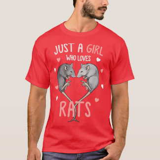 Heartail Gewoon een meisje dat van ratten houdt vi T-shirt