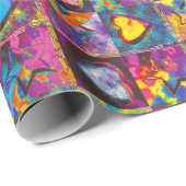 HEARTANDSTAR RED abstract  Cadeaupapier (Rol Hoek)