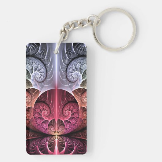 Heartbeat, Abstract Surreal Fantasy Fractal Art Sleutelhanger (achterkant)