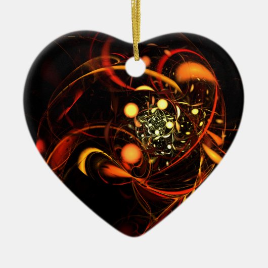 Heartbeat Abstracte Art Heart Ornament (Voorkant)