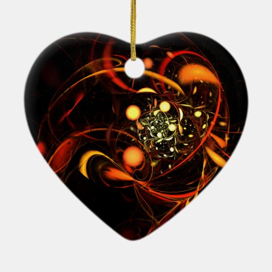Heartbeat Abstracte Art Heart Ornament (Achterkant)