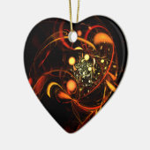 Heartbeat Abstracte Art Heart Ornament (Links)