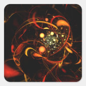 Heartbeat Abstracte Art Square Sticker (Voorkant)