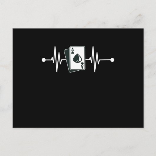 Heartbeat Ace Spades Cards Casino Player Poker Gam Briefkaart (Voorkant)