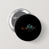 Heartbeat Badminton Shuttle Racket Retro Player Gi Ronde Button 5,7 Cm (Voorkant /achterkant)
