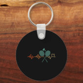 Heartbeat Badminton Shuttle Racket Retro Player Gi Sleutelhanger (Voorkant)