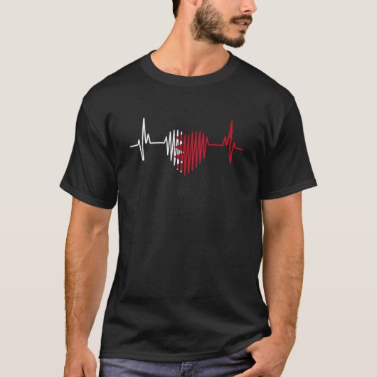 Heartbeat Bahrain Flag T-shirt (Voorkant)