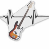 Heartbeat Bass Guitar Sticker (Voorkant)