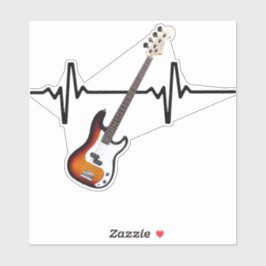 Heartbeat Bass Guitar Sticker