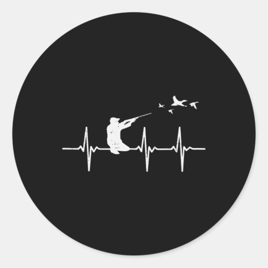Heartbeat Bird Shooting Hunter Ronde Sticker (Voorkant)