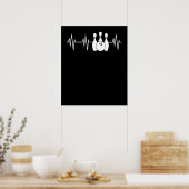 Heartbeat Bowling Heart Bowling Pin en Ball Poster (Keuken)