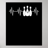 Heartbeat Bowling Heart Bowling Pin en Ball Poster (Voorkant)