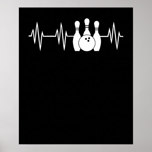 Heartbeat Bowling Heart Bowling Pin en Ball Poster (Voorkant)
