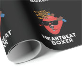 Heartbeat Boxer Funny Music Heart Pun Dark BG Cadeaupapier (Rol Hoek)