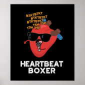 Heartbeat Boxer Funny Music Heart Pun Dark BG Poster (Voorkant)