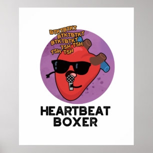 Heartbeat Boxer Funny Music Heart Pun Poster