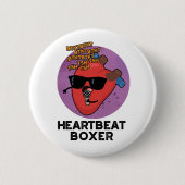 Heartbeat Boxer Funny Music Heart Pun Ronde Button 5,7 Cm (Voorkant)