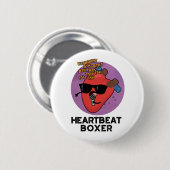 Heartbeat Boxer Funny Music Heart Pun Ronde Button 5,7 Cm (Voorkant /achterkant)