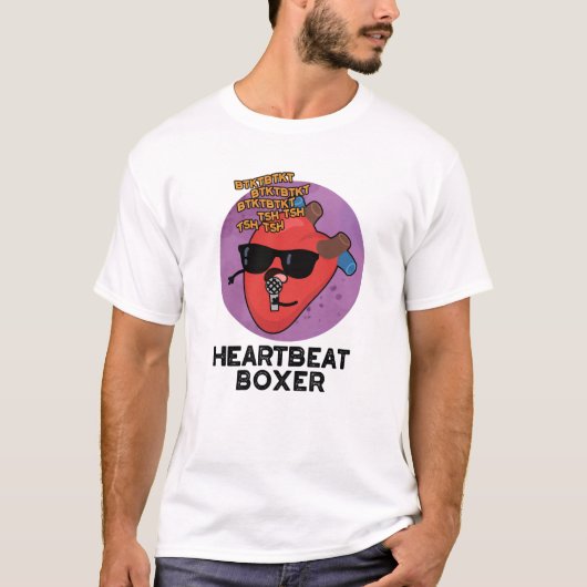 Heartbeat Boxer Funny Music Heart Pun T-shirt (Voorkant)