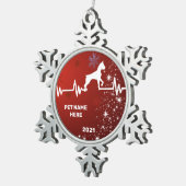 Heartbeat Boxer Tin Sneeuwvlok Ornament (Rechts)
