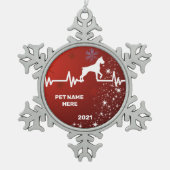 Heartbeat Boxer Tin Sneeuwvlok Ornament (Voorkant)