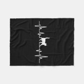 Heartbeat Cat Fleece Deken (Voorkant (Horizontaal))